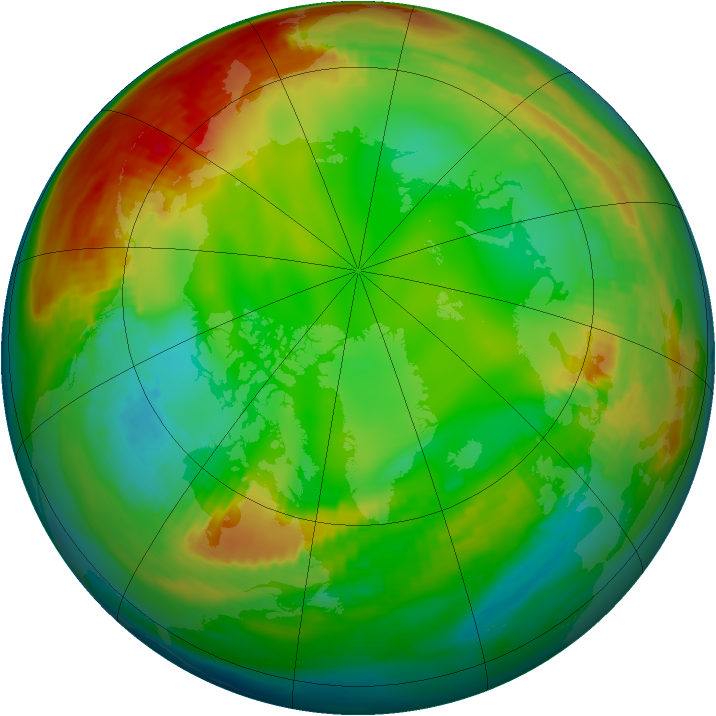 Arctic ozone map for 16 January 1981